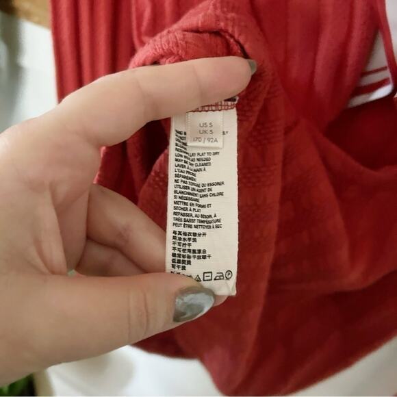 Free People Rust Red Party In The Back Long Sleeve Mock Neck Top Size S - Picture 7 of 8